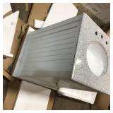 Hamilton Shutter 25 in. W x 22 in. D Bath Vanity in Ivory with Granite Vanity Top in Grey by Home Decorators Collection (see all pictures)