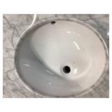 Timeless Home 30 in. W x 21.5 in.D x 35 in.H Single Bath Vanity in Blue with Marble Vanity Top in White with White Basin (has damage) see all pictures