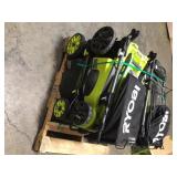 Lot of 4 40V Brushless 20 in. Cordless Walk Behind Self-Propelled Lawn Mower  (includes 2 batteries and 2 bags) see all pictures