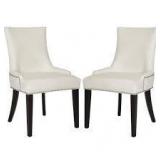 Lester White/Espresso 19 in. H Dining Chair (Set of 2) by Safavieh (new) see all pictures