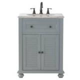 Hamilton Shutter 25 in. W x 22 in. D Bath Vanity in Ivory with Granite Vanity Top in Grey by Home Decorators Collection (see all pictures)
