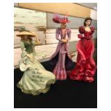 Figures- Oh So Scarlet collection, Emerald Isle Ladies collection, Thomas Kinkade, Home Interiors