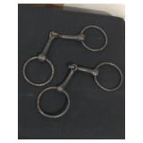 Cast iron shell and antique ring snaffle horse bit