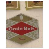 Vintage metal beer labels