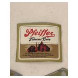 Vintage metal beer labels