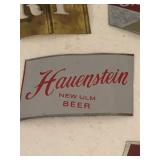 Vintage metal beer labels