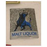 Vintage metal beer labels