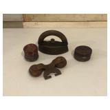Sad iron and miscellaneous antiques