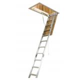 8 ft. - 10 ft., 25 in. x 54 in. Aluminum Attic Ladder with 375 lb. Maximum Load Capacity by Werner