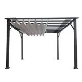11x11 Florence Pergola with Grey Frame and Silver Canopy