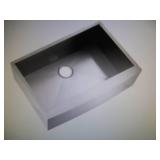Handmade Farmhouse Apron-Front Stainless Steel 30 in. Single Bowl Kitchen Sink by LUXIER