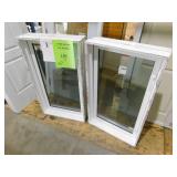2 - Wellcraft 27"W x 45"H White Vinyl Basement Block Inswing Egress Window with Insulated Low-E Glass