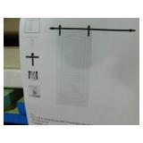 2 - 36 in. x 80 in. White Primed MDF 2-Panel Arch Top Interior Sliding Barn Door with Hardware Kit by CALHOME