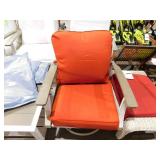 Marina Point 5-Piece White Steel Motion Outdoor Patio Conversation Seating Set with CushionGuard Quarry Red Cushions by Hampton Bay