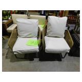Coral Vista Brown Wicker Outdoor Patio Lounge Chair with CushionGuard Almond Tan Cushions (2-Pack)