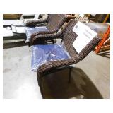 Cambridge Brown Wicker Outdoor Patio Dining Chair with CushionGuard Sky Blue Cushions (2-Pack)