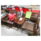 Brown 3-Piece Wood Patio Conversation Seating Set