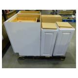5 - Satin White Kitchen Cabinet Lot