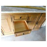 Clinton 72 in. W Double Vanity in Almond Latte with Natural Marble Vanity Top in White with White Sink