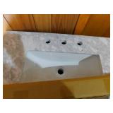 Clinton 72 in. W Double Vanity in Almond Latte with Natural Marble Vanity Top in White with White Sink