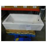 Bellwether 60 in. x 30 in. ADA Cast Iron Alcove Bathtub with Integral Farmhouse Apron and Right-Hand Drain in White by KOHLER