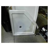 38 in. L x 38 in. W Corner Shower Pan Base with Corner Drain in White