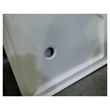 38 in. L x 38 in. W Corner Shower Pan Base with Corner Drain in White