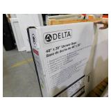 48 in. L x 36 in. W Corner Shower Pan Base with Center Drain in High Gloss White