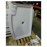 Ovation Curve 30 in. x 48 in. Single Threshold Shower Base in Arctic White