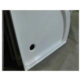 38 in. L x 38 in. W Corner Shower Pan Base with Corner Drain in White