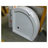 38 in. L x 38 in. W Corner Shower Pan Base with Corner Drain in White