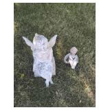 Two Outdoor Angle Statues