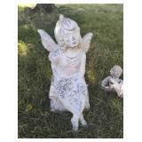 Two Outdoor Angle Statues