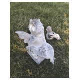 Two Outdoor Angle Statues