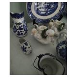 Collection Of Blue And White Style Dishware And Décor