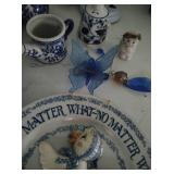 Collection Of Blue And White Style Dishware And Décor