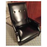 Vintage Black Pleather Rocking Recliner