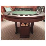 Vintage Game Table and Pool Sticks