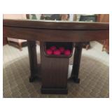 Vintage Game Table and Pool Sticks