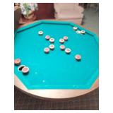 Vintage Game Table and Pool Sticks