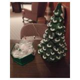 Ceramic Christmas Tree with Box of Accessories