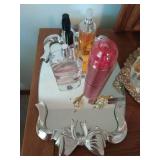 Two Mirrored Tray with Contents