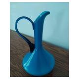 Vintage Blue Glass Pitcher