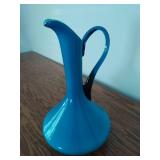 Vintage Blue Glass Pitcher