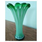 Vintage Green Glass Vase