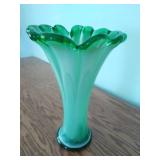 Vintage Green Glass Vase