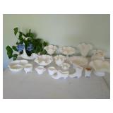 Huge Collection of Milk Glass