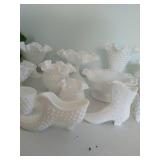 Huge Collection of Milk Glass