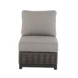 ALLEN + ROTH Lot of 3-  Altadena Wicker Brown Metal Frame Stationary Conversation Chair(s) with Tan Sunbrella Cushioned Seat