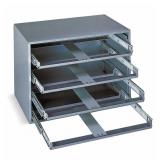 DURHAM MFG Lot of 2-  Sliding Drawer Cabinet Frames, 20 inW x 15 3/4 inD x 15 inH, 4 Drawers, Removable Dividers: No, Gray